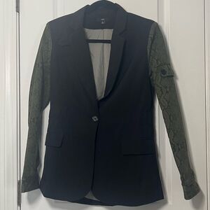 Fate Blazer Black with Green Snake Skin Sleeves and Black zip in hoodie size S